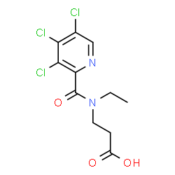 ChemSpider 2D Image | N-Ethyl-N-[(3,4,5-trichloro-2-pyridinyl)carbonyl]-beta-alanine | C11H11Cl3N2O3
