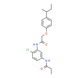 ChemSpider 2D Image | N-(3-{[(4-sec-Butylphenoxy)acetyl]amino}-4-chlorophenyl)propanamide | C21H25ClN2O3