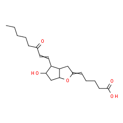 ChemSpider 2D Image | 11-Hydroxy-15-oxo-6,9-epoxyprosta-5,13-dien-1-oic acid | C20H30O5