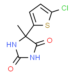 ChemSpider 2D Image | 5-(5-Chloro-2-thienyl)-5-methyl-2,4-imidazolidinedione | C8H7ClN2O2S