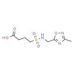 ChemSpider 2D Image | 4-{[(3-Methyl-1,2,4-oxadiazol-5-yl)methyl]sulfamoyl}butanoic acid | C8H13N3O5S
