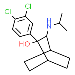 ChemSpider 2D Image | 2-(3,4-Dichlorophenyl)-3-(isopropylamino)bicyclo[2.2.2]octan-2-ol | C17H23Cl2NO