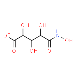 ChemSpider 2D Image | 2,3,4-Trihydroxy-5-(hydroxyamino)-5-oxopentanoate | C5H8NO7