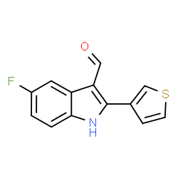ChemSpider 2D Image | 5-Fluoro-2-(3-thienyl)-1H-indole-3-carbaldehyde | C13H8FNOS