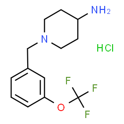 ChemSpider 2D Image | 1-[3-(Trifluoromethoxy)benzyl]-4-piperidinamine hydrochloride (1:1) | C13H18ClF3N2O