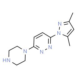 ChemSpider 2D Image | 3-(3,5-Dimethyl-1H-pyrazol-1-yl)-6-(1-piperazinyl)pyridazine | C13H18N6