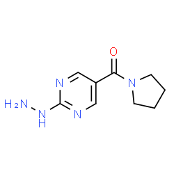 ChemSpider 2D Image | 2-hydrazinyl-5-(pyrrolidine-1-carbonyl)pyrimidine | C9H13N5O
