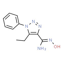 ChemSpider 2D Image | 5-Ethyl-N-hydroxy-1-phenyl-1H-1,2,3-triazole-4-carboximidamide | C11H13N5O