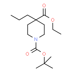 ChemSpider 2D Image | 4-Ethyl 1-(2-methyl-2-propanyl) 4-propyl-1,4-piperidinedicarboxylate | C16H29NO4