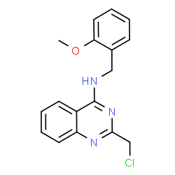 ChemSpider 2D Image | 2-(Chloromethyl)-N-(2-methoxybenzyl)-4-quinazolinamine | C17H16ClN3O