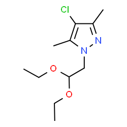 ChemSpider 2D Image | 4-Chloro-1-(2,2-diethoxyethyl)-3,5-dimethyl-1H-pyrazole | C11H19ClN2O2