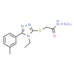 ChemSpider 2D Image | 2-{[4-Ethyl-5-(3-methylphenyl)-4H-1,2,4-triazol-3-yl]sulfanyl}acetohydrazide | C13H17N5OS