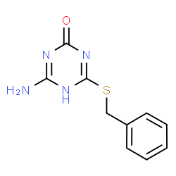 ChemSpider 2D Image | 4-Amino-6-(benzylsulfanyl)-1,3,5-triazin-2(1H)-one | C10H10N4OS