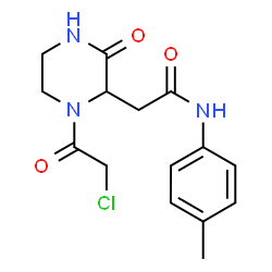 ChemSpider 2D Image | 2-[1-(Chloroacetyl)-3-oxo-2-piperazinyl]-N-(4-methylphenyl)acetamide | C15H18ClN3O3