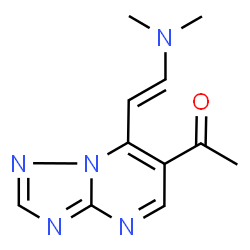 ChemSpider 2D Image | 1-{7-[(E)-2-(Dimethylamino)vinyl][1,2,4]triazolo[1,5-a]pyrimidin-6-yl}ethanone | C11H13N5O
