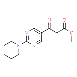 ChemSpider 2D Image | Methyl 3-oxo-3-[2-(1-piperidinyl)-5-pyrimidinyl]propanoate | C13H17N3O3