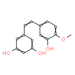 ChemSpider 2D Image | 5-[2-(3-Hydroxy-4-methoxyphenyl)vinyl]-1,3-benzenediol | C15H14O4