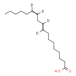 ChemSpider 2D Image | (9,10,12,13-~2~H_4_)-9,12-Octadecadienoic acid | C18H28D4O2