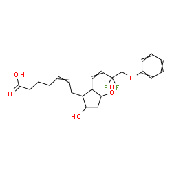 ChemSpider 2D Image | 7-[2-(3,3-Difluoro-4-phenoxy-1-buten-1-yl)-3,5-dihydroxycyclopentyl]-5-heptenoic acid | C22H28F2O5
