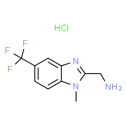 ChemSpider 2D Image | 1-[1-methyl-5-(trifluoromethyl)-1,3-benzodiazol-2-yl]methanamine hydrochloride | C10H11ClF3N3