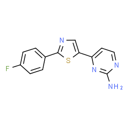 ChemSpider 2D Image | 4-[2-(4-Fluorophenyl)-1,3-thiazol-5-yl]-2-pyrimidinamine | C13H9FN4S