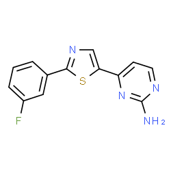 ChemSpider 2D Image | 4-[2-(3-Fluorophenyl)-1,3-thiazol-5-yl]-2-pyrimidinamine | C13H9FN4S