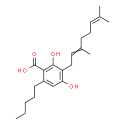 ChemSpider 2D Image | 3-[(2E)-3,7-Dimethyl-2,6-octadien-1-yl]-2,4-dihydroxy-6-pentylbenzoic acid | C22H32O4