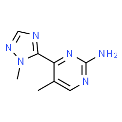 ChemSpider 2D Image | 5-Methyl-4-(1-methyl-1H-1,2,4-triazol-5-yl)-2-pyrimidinamine | C8H10N6