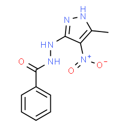ChemSpider 2D Image | N'-(5-Methyl-4-nitro-1H-pyrazol-3-yl)benzohydrazide | C11H11N5O3