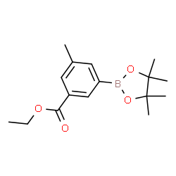 ChemSpider 2D Image | Ethyl 3-methyl-5-(4,4,5,5-tetramethyl-1,3,2-dioxaborolan-2-yl)benzoate | C16H23BO4