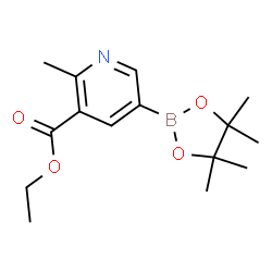 ChemSpider 2D Image | Ethyl 2-methyl-5-(4,4,5,5-tetramethyl-1,3,2-dioxaborolan-2-yl)nicotinate | C15H22BNO4