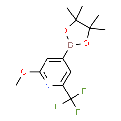ChemSpider 2D Image | 2-Methoxy-4-(4,4,5,5-tetramethyl-1,3,2-dioxaborolan-2-yl)-6-(trifluoromethyl)pyridine | C13H17BF3NO3