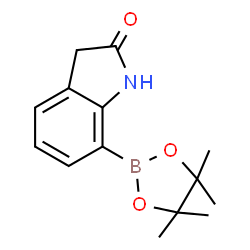 ChemSpider 2D Image | 7-(4,4,5,5-Tetramethyl-1,3,2-dioxaborolan-2-yl)indolin-2-one | C14H18BNO3