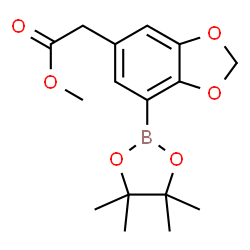 ChemSpider 2D Image | Methyl [7-(4,4,5,5-tetramethyl-1,3,2-dioxaborolan-2-yl)-1,3-benzodioxol-5-yl]acetate | C16H21BO6