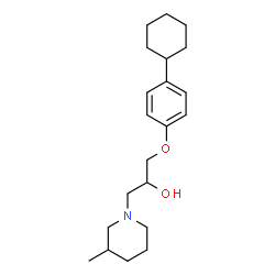 ChemSpider 2D Image | 1-(4-Cyclohexylphenoxy)-3-(3-methyl-1-piperidinyl)-2-propanol | C21H33NO2