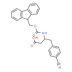 ChemSpider 2D Image | 4-(4-Cyanophenyl)-3-{[(9H-fluoren-9-ylmethoxy)carbonyl]amino}butanoic acid | C26H22N2O4