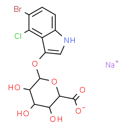 ChemSpider 2D Image | Sodium 5-bromo-4-chloro-1H-indol-3-yl hexopyranosiduronate | C14H12BrClNNaO7