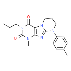 ChemSpider 2D Image | 1-Methyl-9-(4-methylphenyl)-3-propyl-6,7,8,9-tetrahydropyrimido[2,1-f]purine-2,4(1H,3H)-dione | C19H23N5O2
