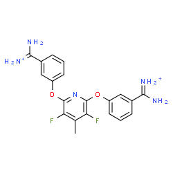 ChemSpider 2D Image | [(3,5-Difluoro-4-methyl-2,6-pyridinediyl)bis(oxy-3,1-phenylene)]bis(aminomethaniminium) | C20H19F2N5O2