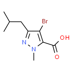 ChemSpider 2D Image | 4-Bromo-3-isobutyl-1-methyl-1H-pyrazole-5-carboxylic acid | C9H13BrN2O2