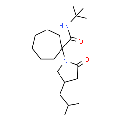 ChemSpider 2D Image | 1-(4-Isobutyl-2-oxo-1-pyrrolidinyl)-N-(2-methyl-2-propanyl)cycloheptanecarboxamide | C20H36N2O2