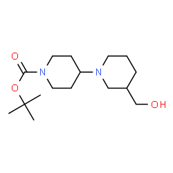 ChemSpider 2D Image | tert-Butyl 3-(hydroxymethyl)-[1,4'-bipiperidine]-1'-carboxylate | C16H30N2O3
