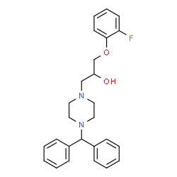 ChemSpider 2D Image | 1-[4-(Diphenylmethyl)-1-piperazinyl]-3-(2-fluorophenoxy)-2-propanol | C26H29FN2O2