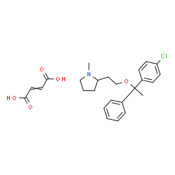 ChemSpider 2D Image | 2-{2-[1-(4-Chlorophenyl)-1-phenylethoxy]ethyl}-1-methylpyrrolidine (2E)-2-butenedioate (1:1) | C25H30ClNO5