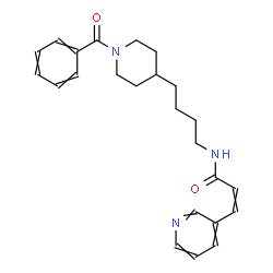 ChemSpider 2D Image | N-[4-(1-Benzoyl-4-piperidinyl)butyl]-3-(3-pyridinyl)acrylamide | C24H29N3O2