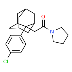 ChemSpider 2D Image | 2-[2-(4-Chlorophenyl)adamantan-2-yl]-1-(1-pyrrolidinyl)ethanone | C22H28ClNO