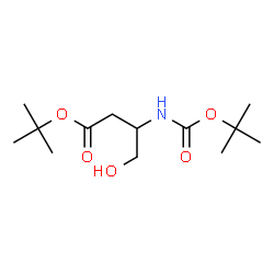 ChemSpider 2D Image | 2-Methyl-2-propanyl 4-hydroxy-3-({[(2-methyl-2-propanyl)oxy]carbonyl}amino)butanoate | C13H25NO5