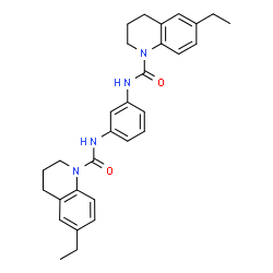 ChemSpider 2D Image | N,N'-1,3-Phenylenebis(6-ethyl-3,4-dihydro-1(2H)-quinolinecarboxamide) | C30H34N4O2