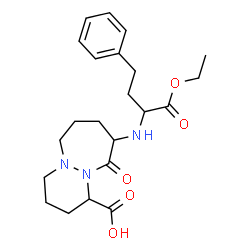 ChemSpider 2D Image | 9-[(1-Ethoxy-1-oxo-4-phenyl-2-butanyl)amino]-10-oxooctahydro-6H-pyridazino[1,2-a][1,2]diazepine-1-carboxylic acid | C22H31N3O5