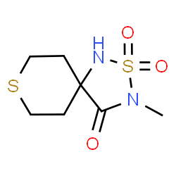 ChemSpider 2D Image | 3-Methyl-2,8-dithia-1,3-diazaspiro[4.5]decan-4-one 2,2-dioxide | C7H12N2O3S2